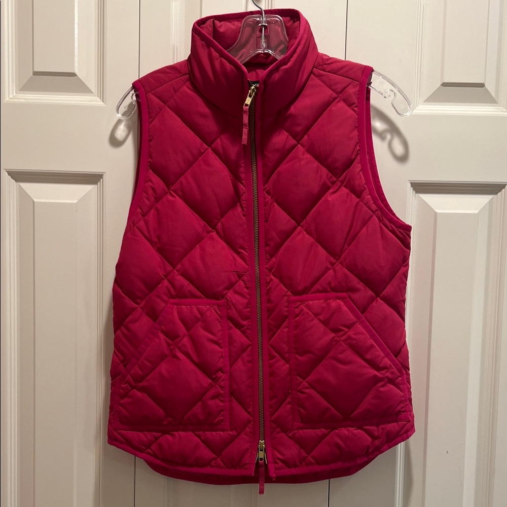 J. Crew Women's Quilted Vest - Vibrant Red